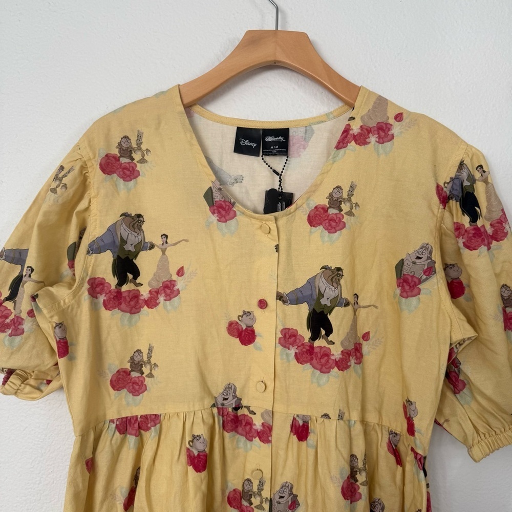 Women's Disney x Cakeworthy Beauty and the Beast Puffy Sleeve Dress size M NWT - Picture 9 of 11